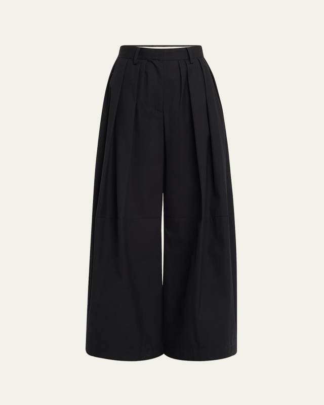 Stona Pleated Cotton Pants